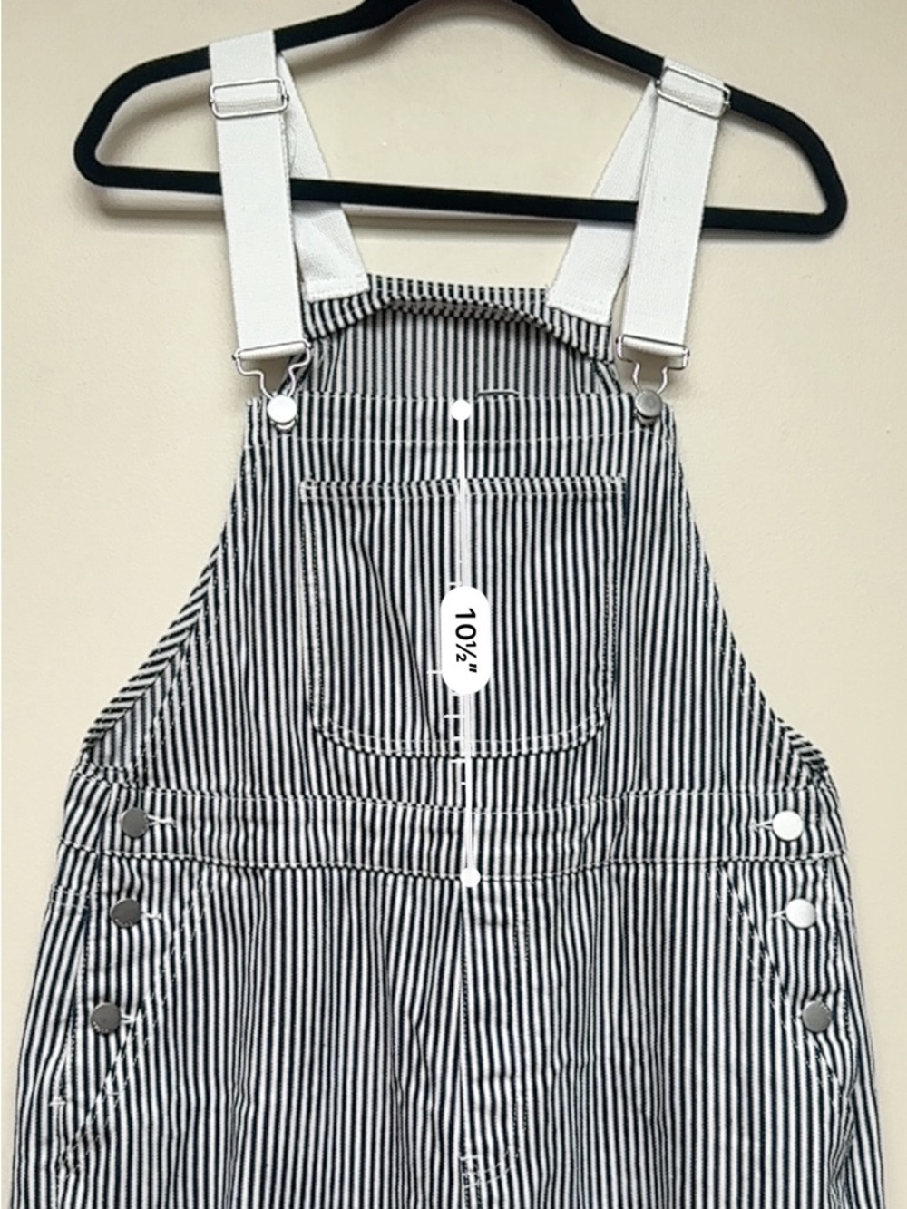 Cider Striped Wide Leg Overalls Blue White Size Large - Picture 9 of 15